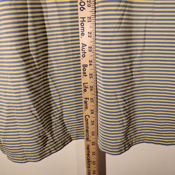 RLX Ralph Lauren polo shirt mens L Large blue yellow striped performance stretch - Picture 5 of 8
